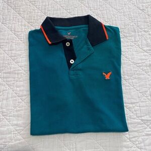 American Eagle Outfitters Men's Medium Green Polo Shirt Classic Fit